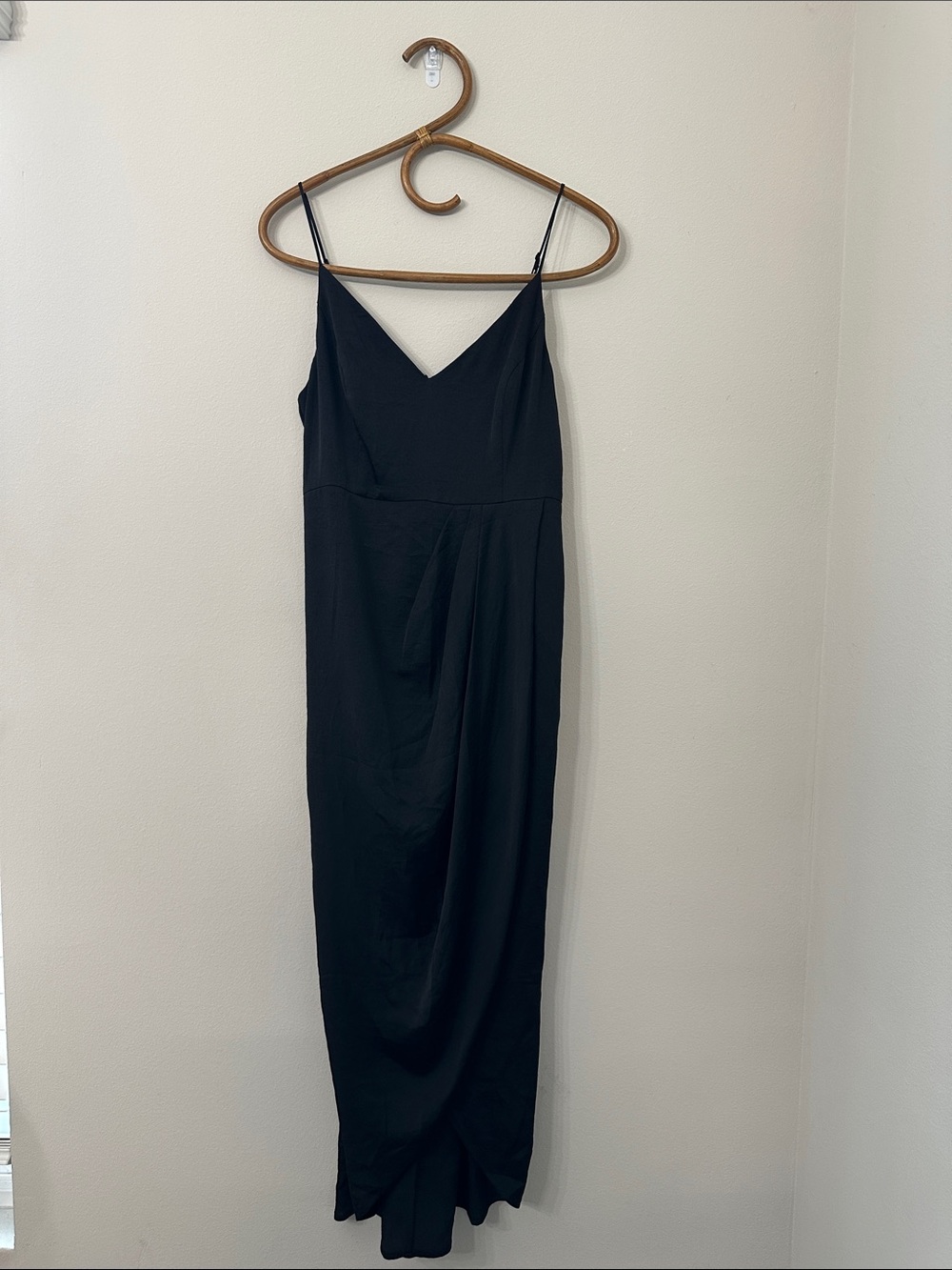 Express Black Maxi Slip Dress with V-Neck and Spaghetti Straps